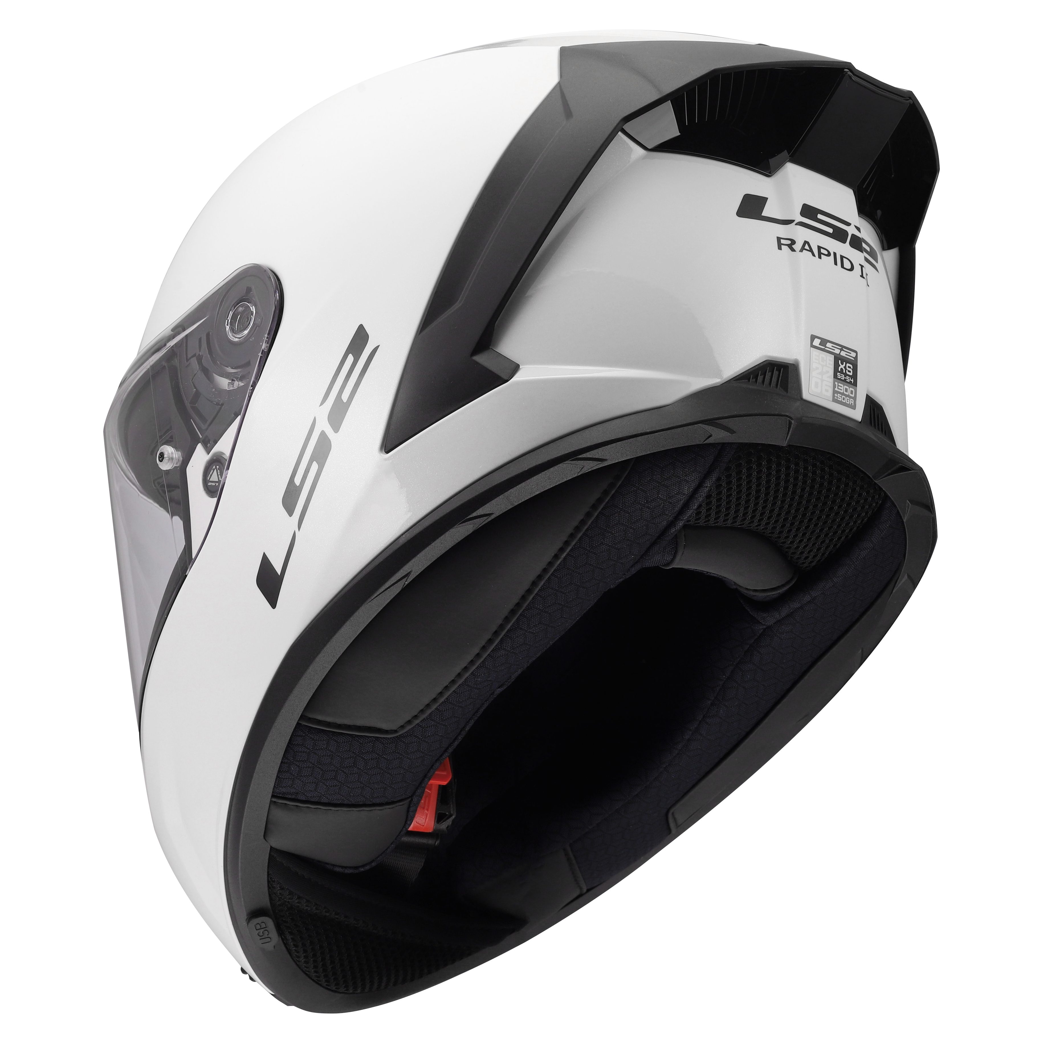 LS2 FF820 RAPID III SOLID GLOSS WHITE 168200002 (1)
